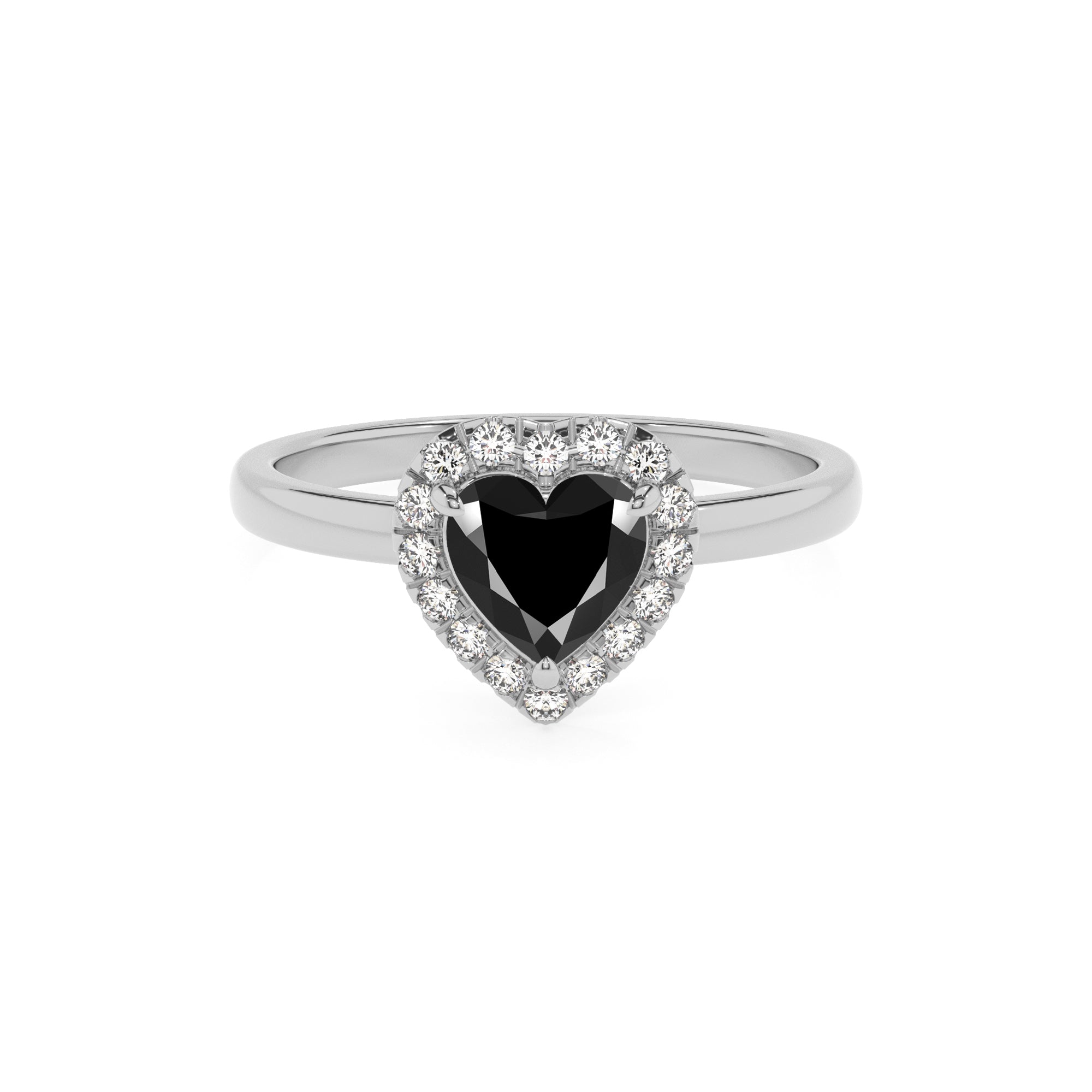 natural black-onyx heart halo solitaire engagement ring