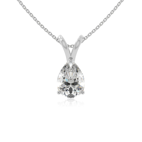 moissanite v-bale solitaire necklaces in sterling silver 