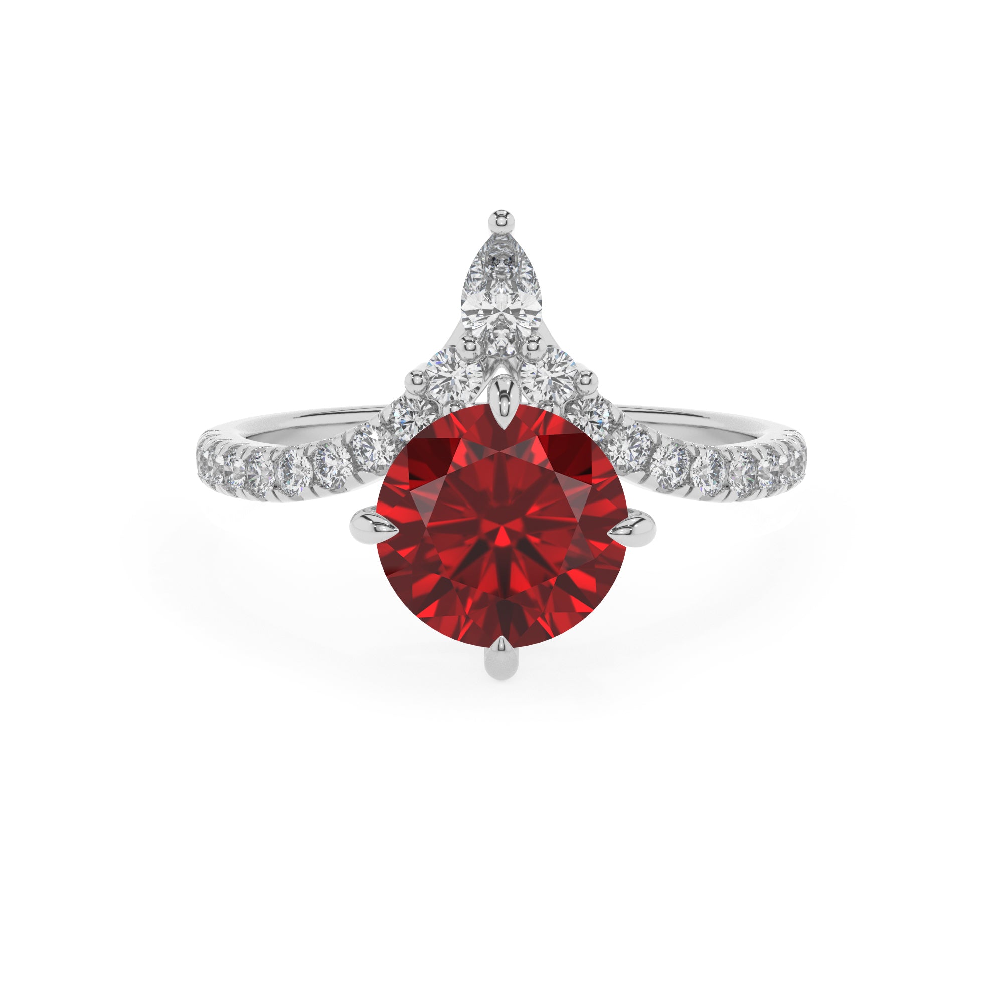 lab-grown ruby round solitaire engagement ring