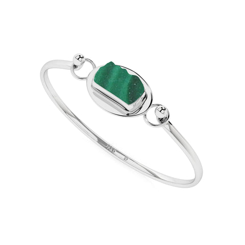 natural malachite rough shape twister bracelet