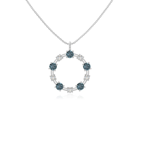 natural london-blue-topaz infinity love knot necklaces in sterling silver 