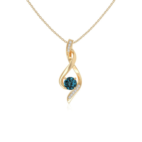 natural london-blue-topaz infinity necklaces in yellow gold vermeil 