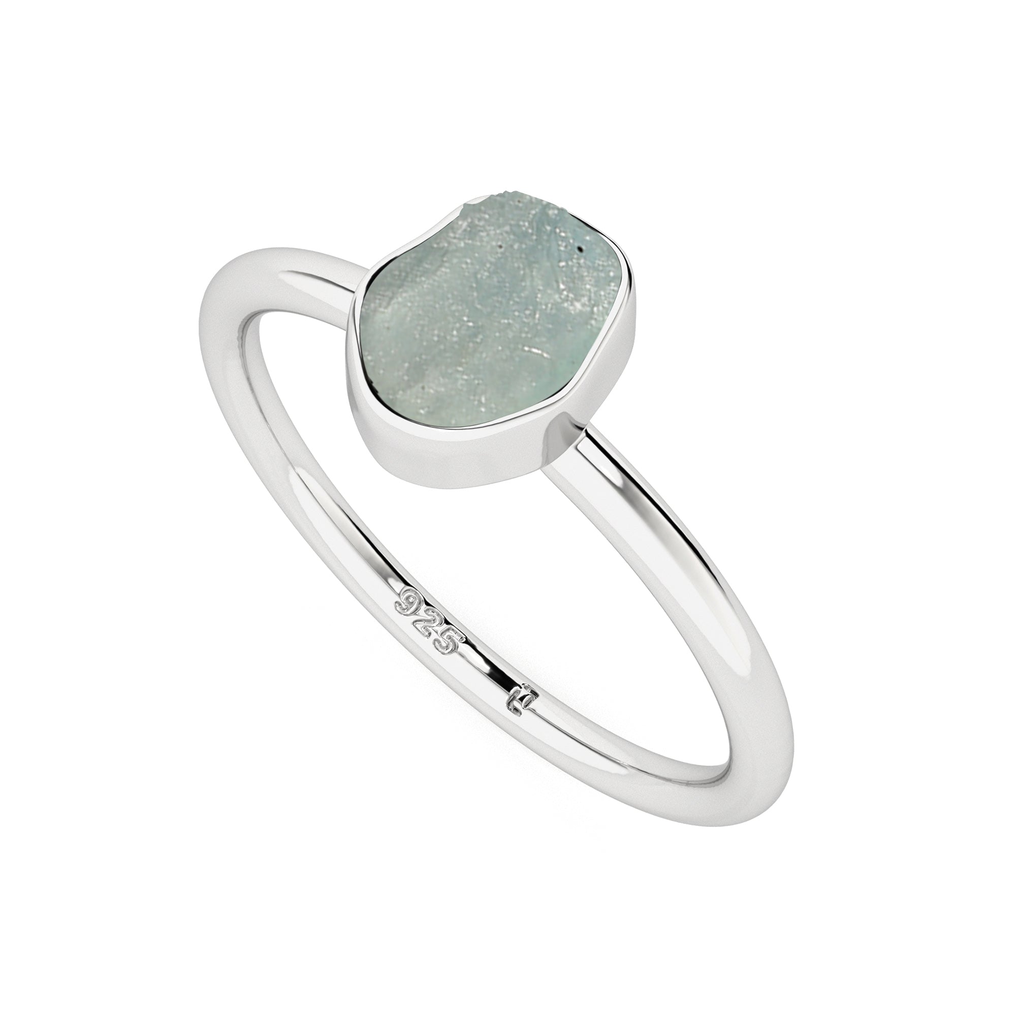 fluorite rough shape stackable bezel-set ring