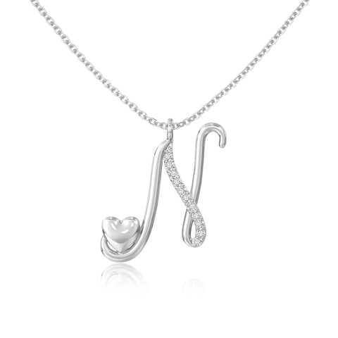 moissanite Initials necklaces in sterling silver 