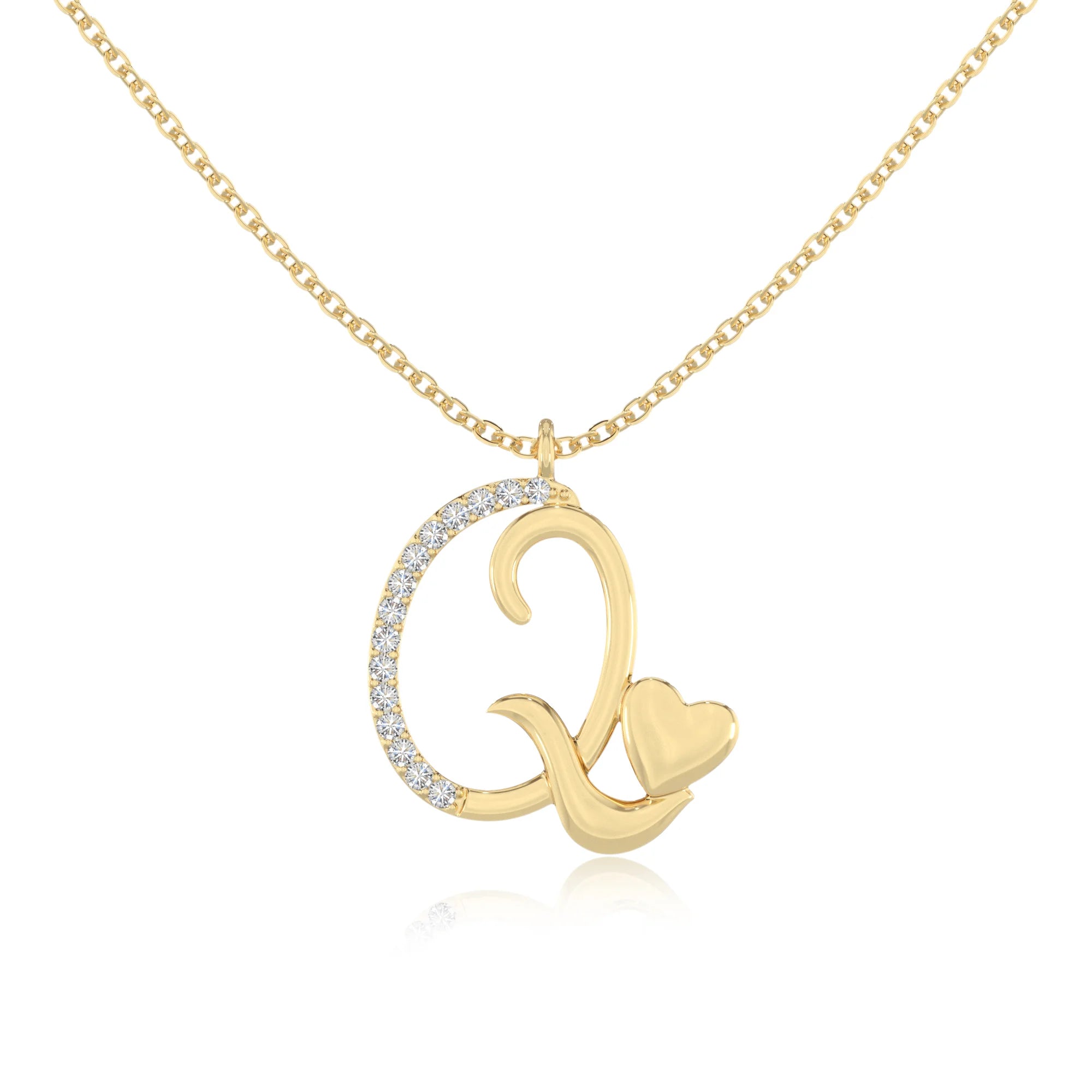 moissanite Initials necklaces in yellow gold vermeil 