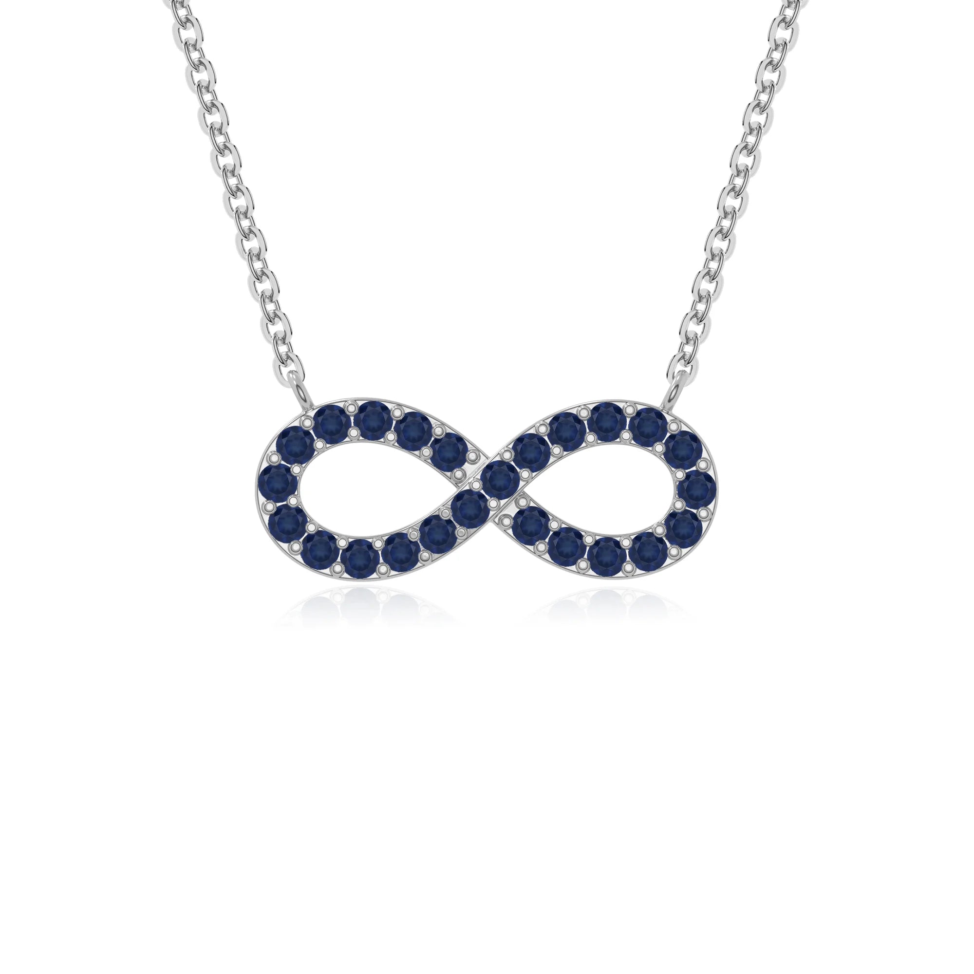 natural blue sapphire infinity necklaces in sterling silver 