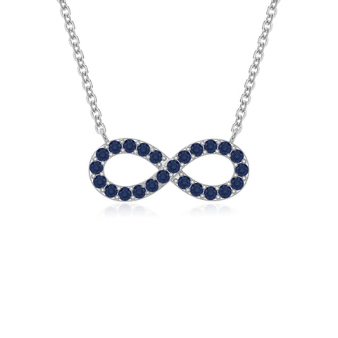 natural blue sapphire infinity necklaces in sterling silver 