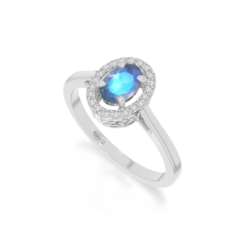natural labradorite solitaire halo engagement rings in sterling silver 