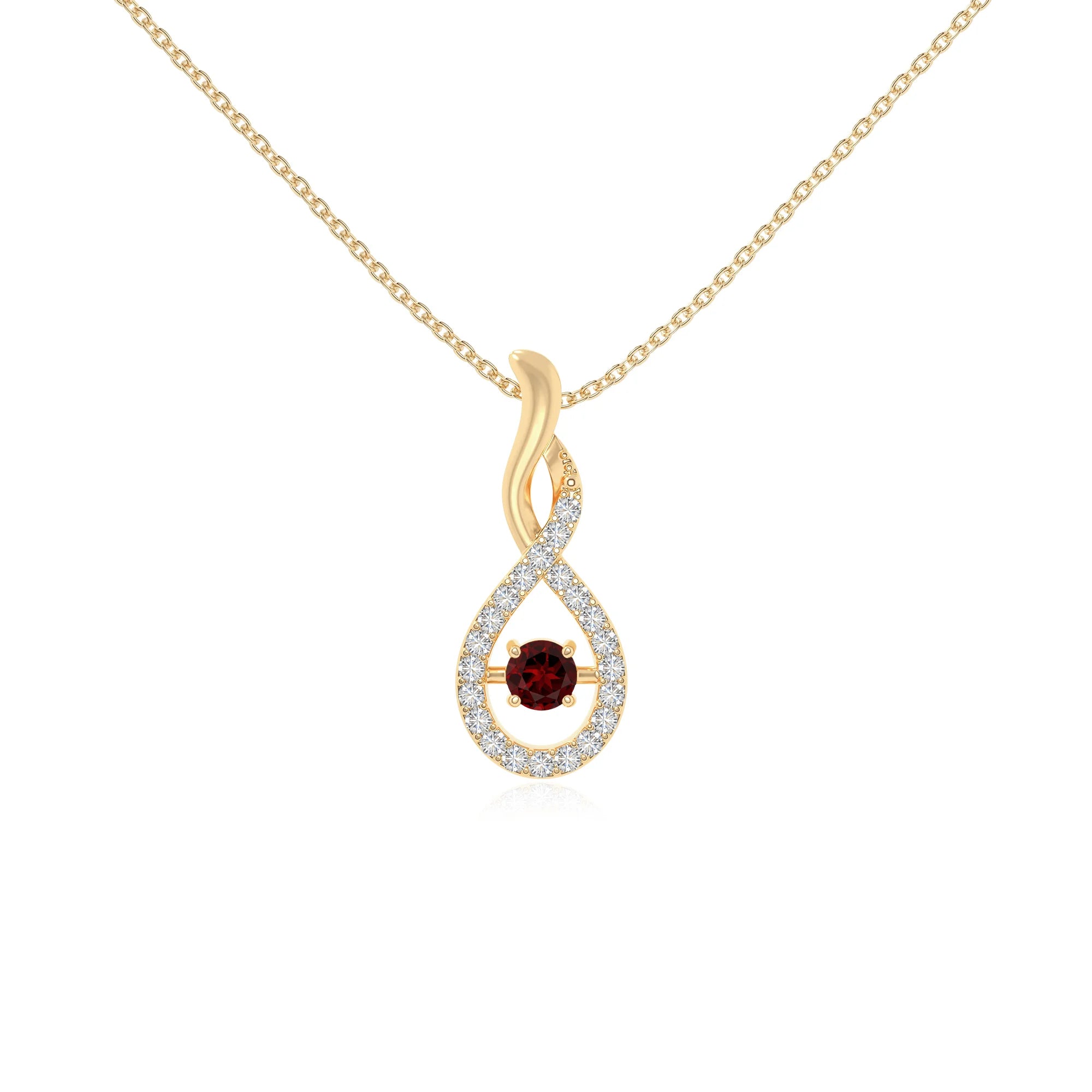 natural garnet infinity necklaces in yellow gold vermeil 