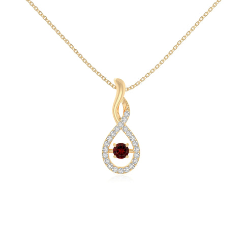 natural garnet infinity necklaces in yellow gold vermeil 