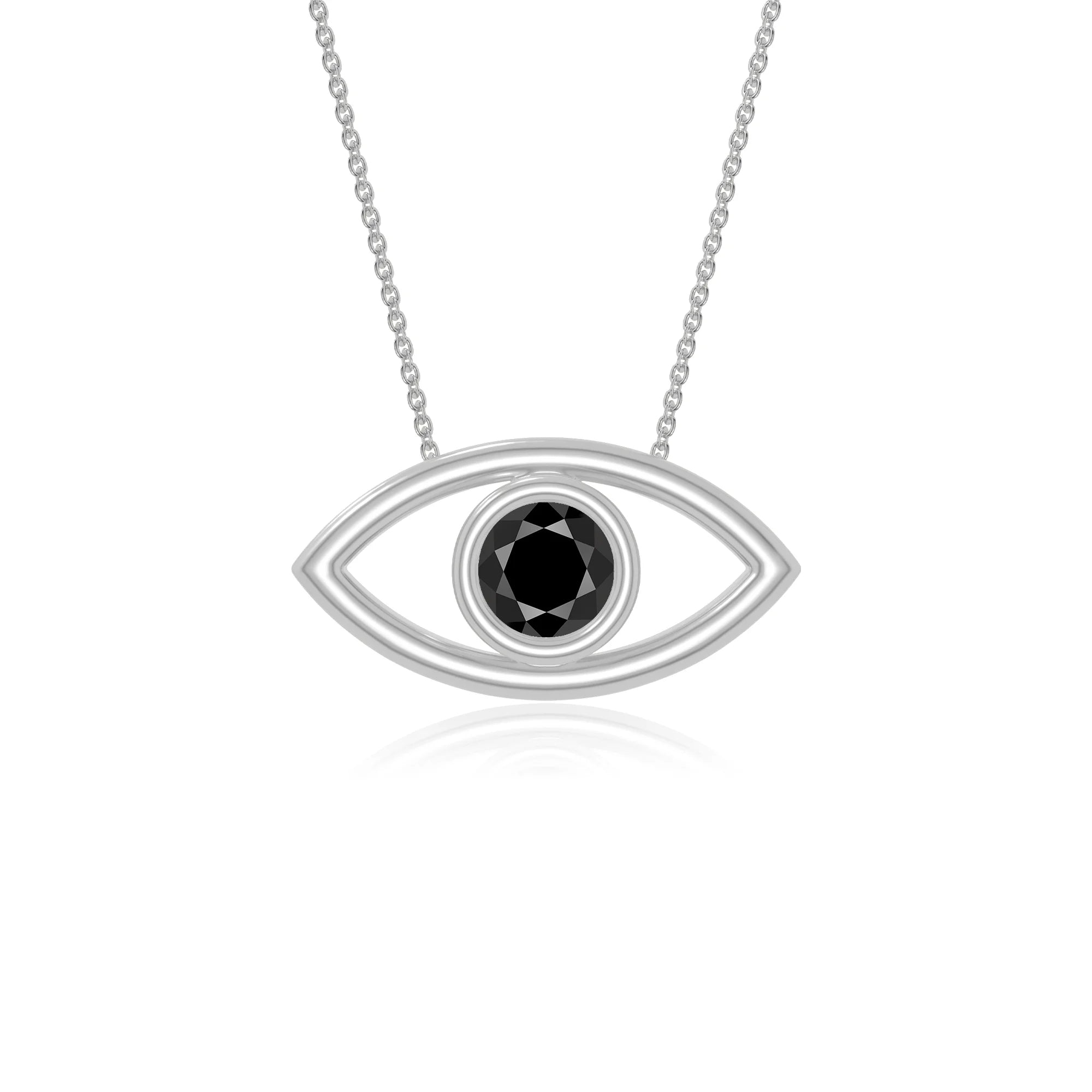 natural black-onyx evil eye necklaces in sterling silver 