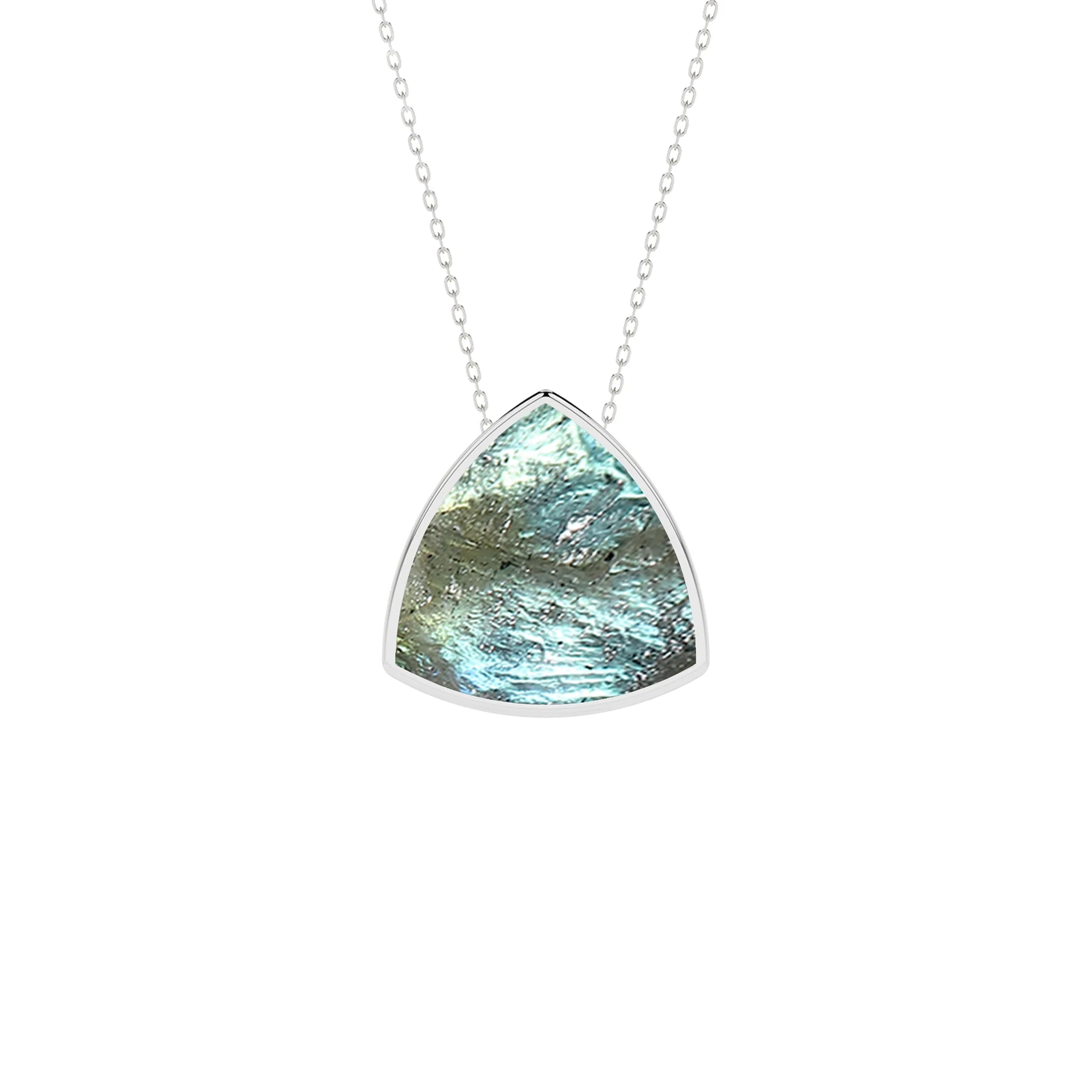natural labradorite trillion shape pendant necklace