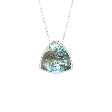 natural labradorite trillion shape pendant necklace