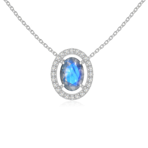 natural labradorite solitaire halo necklaces in sterling silver 