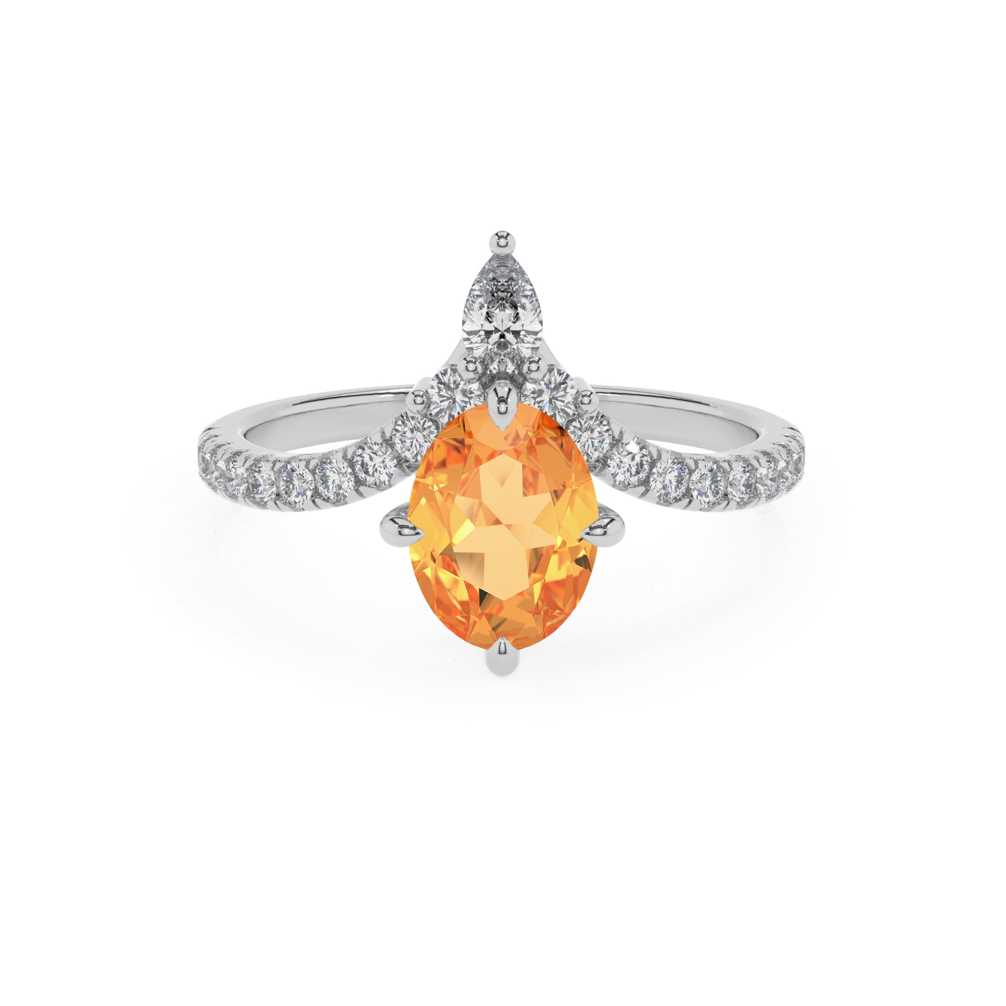 lab-grown citrine oval solitaire engagement ring