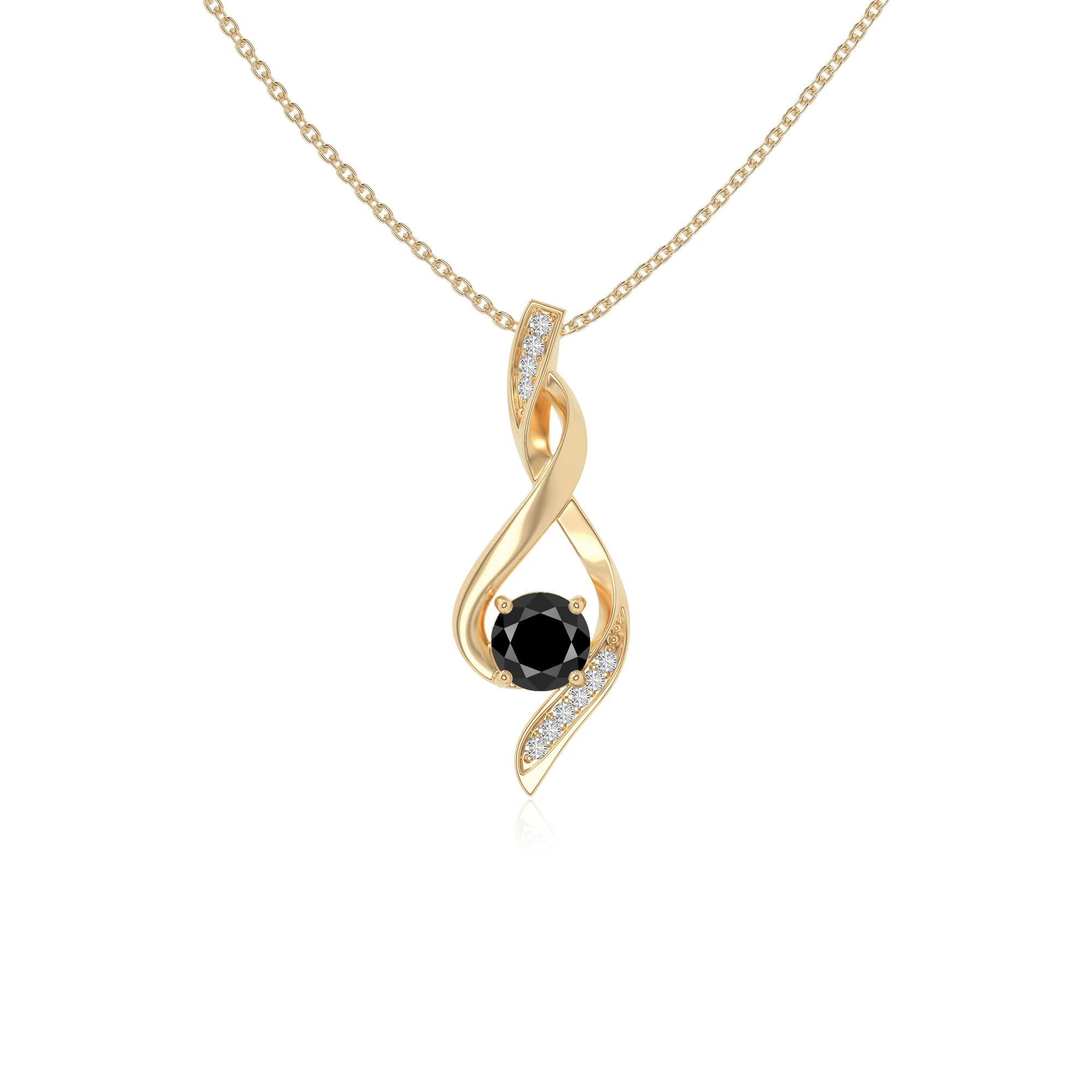 natural black-onyx infinity necklaces in yellow gold vermeil 