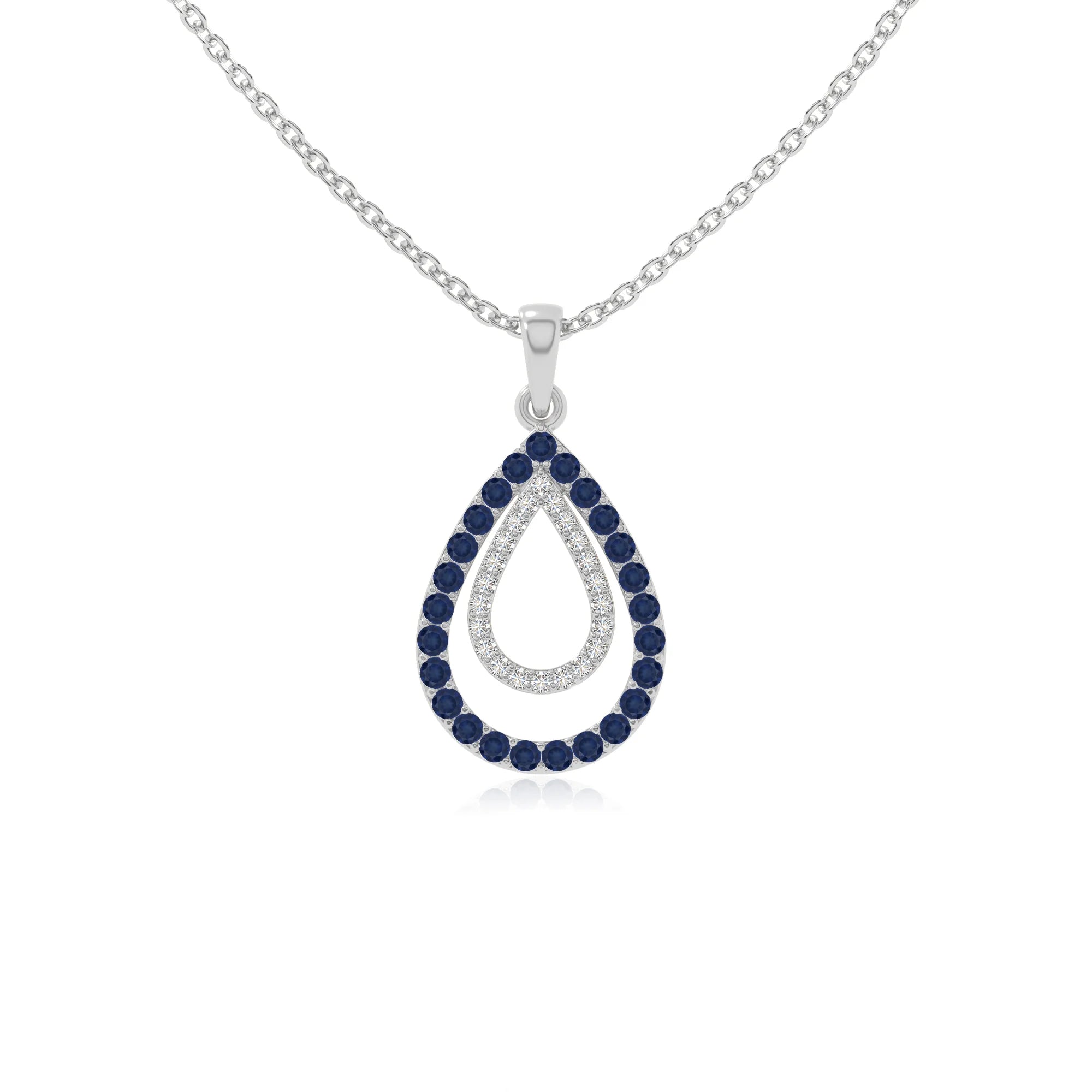 natural blue-sapphire infinity love knot necklaces in sterling silver 