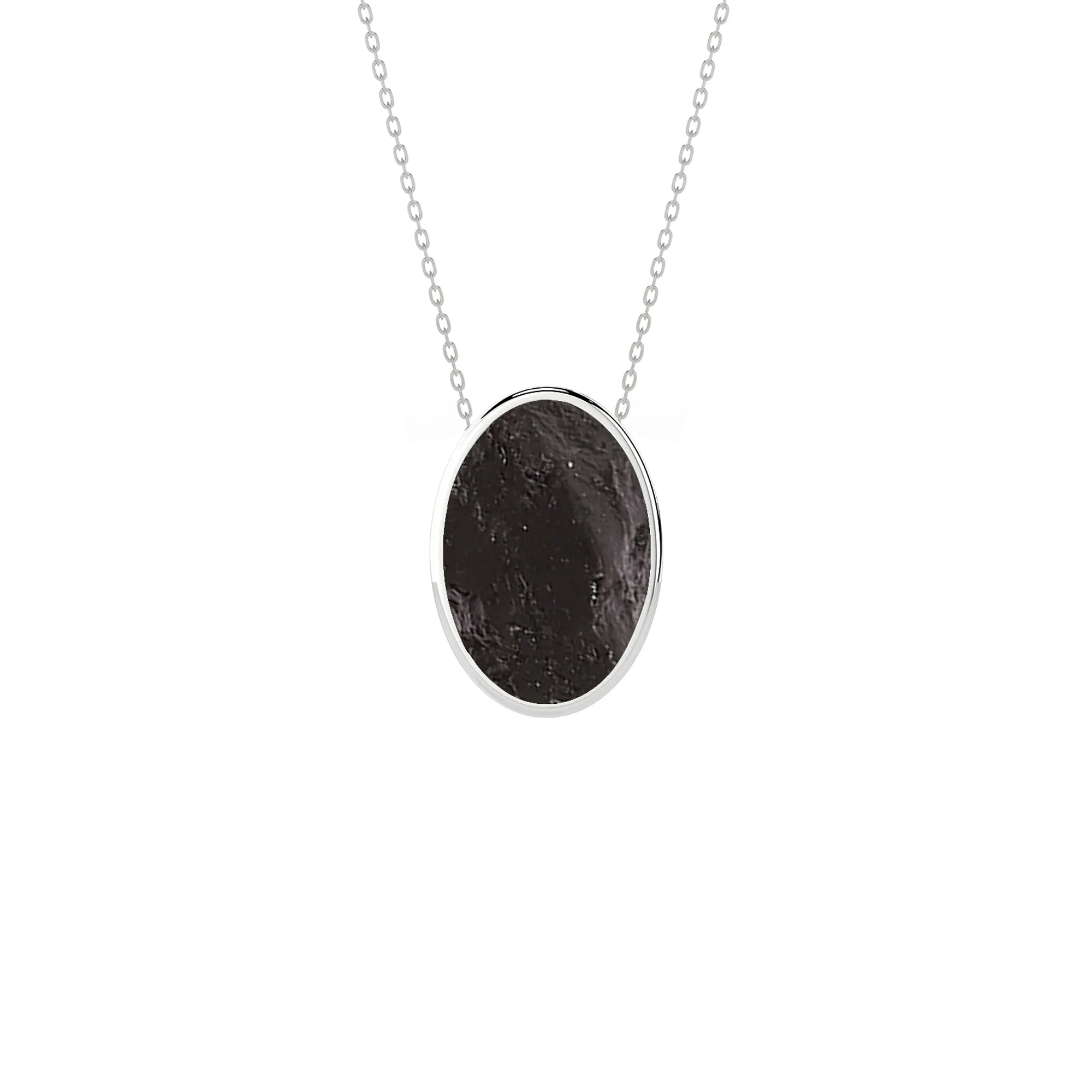 natural shungite oval shape pendant necklace
