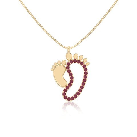 natural ruby mother child necklaces in yellow gold vermeil 