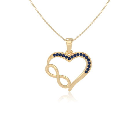 natural blue-sapphire infinity necklaces in yellow gold vermeil 