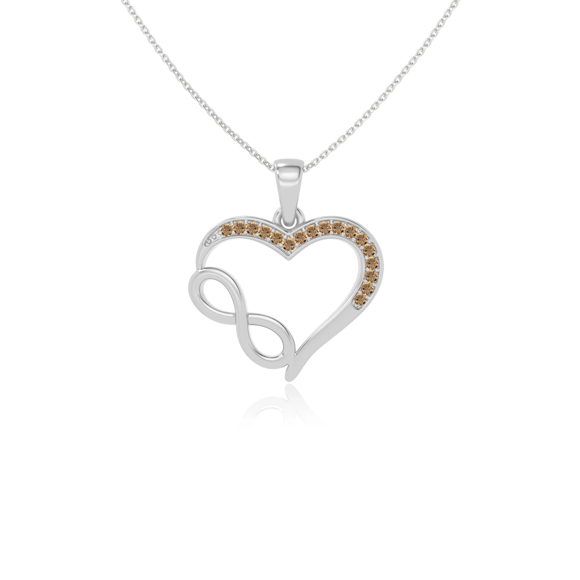 natural citrine infinity necklaces in sterling silver 