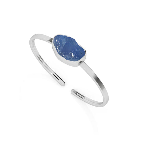 natural blue-sapphire rough shape twister bracelet