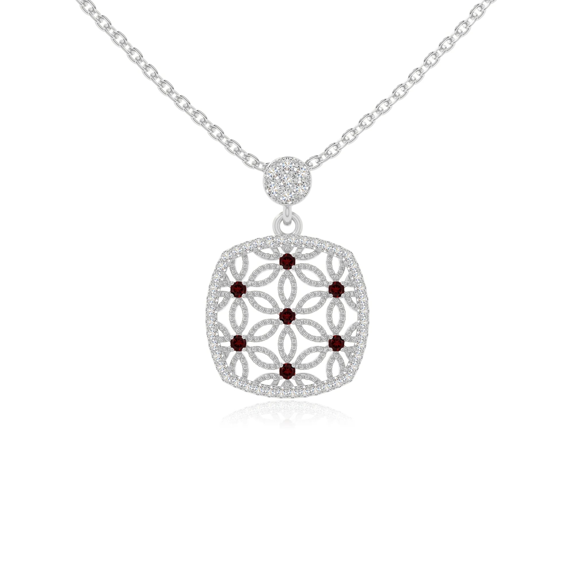 natural garnet infinity love knot necklaces in sterling silver 