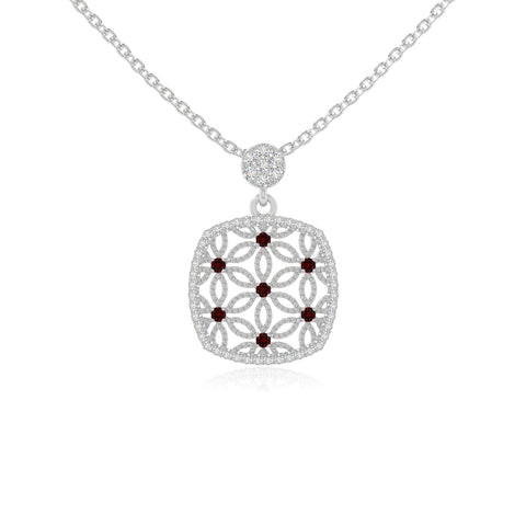 natural garnet infinity love knot necklaces in sterling silver 