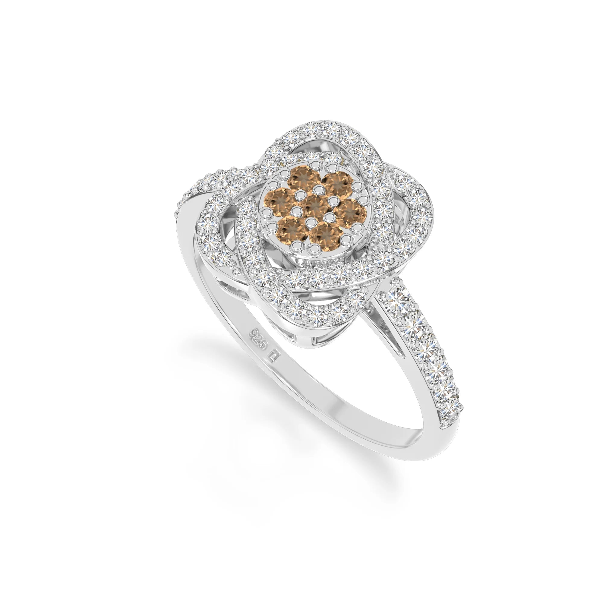 natural citrine infinity promise rings in sterling silver 
