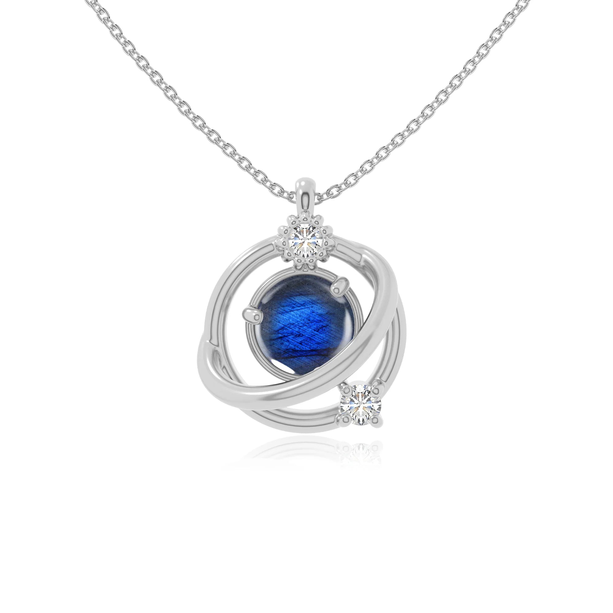 natural labradorite galaxy necklaces in sterling silver 