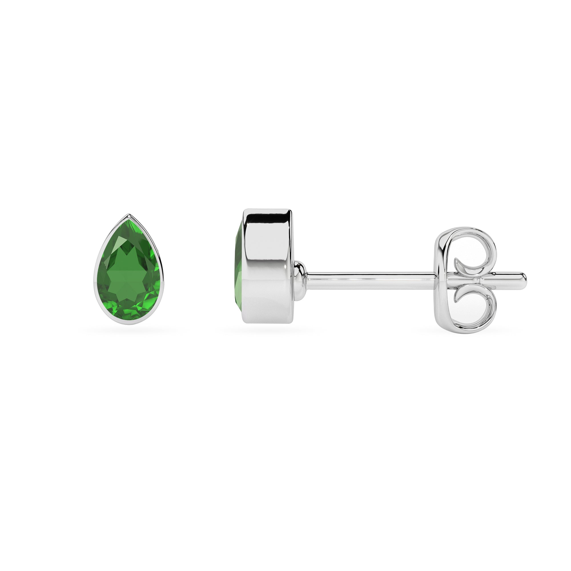 natural chrome diopside pear shape stud earrings