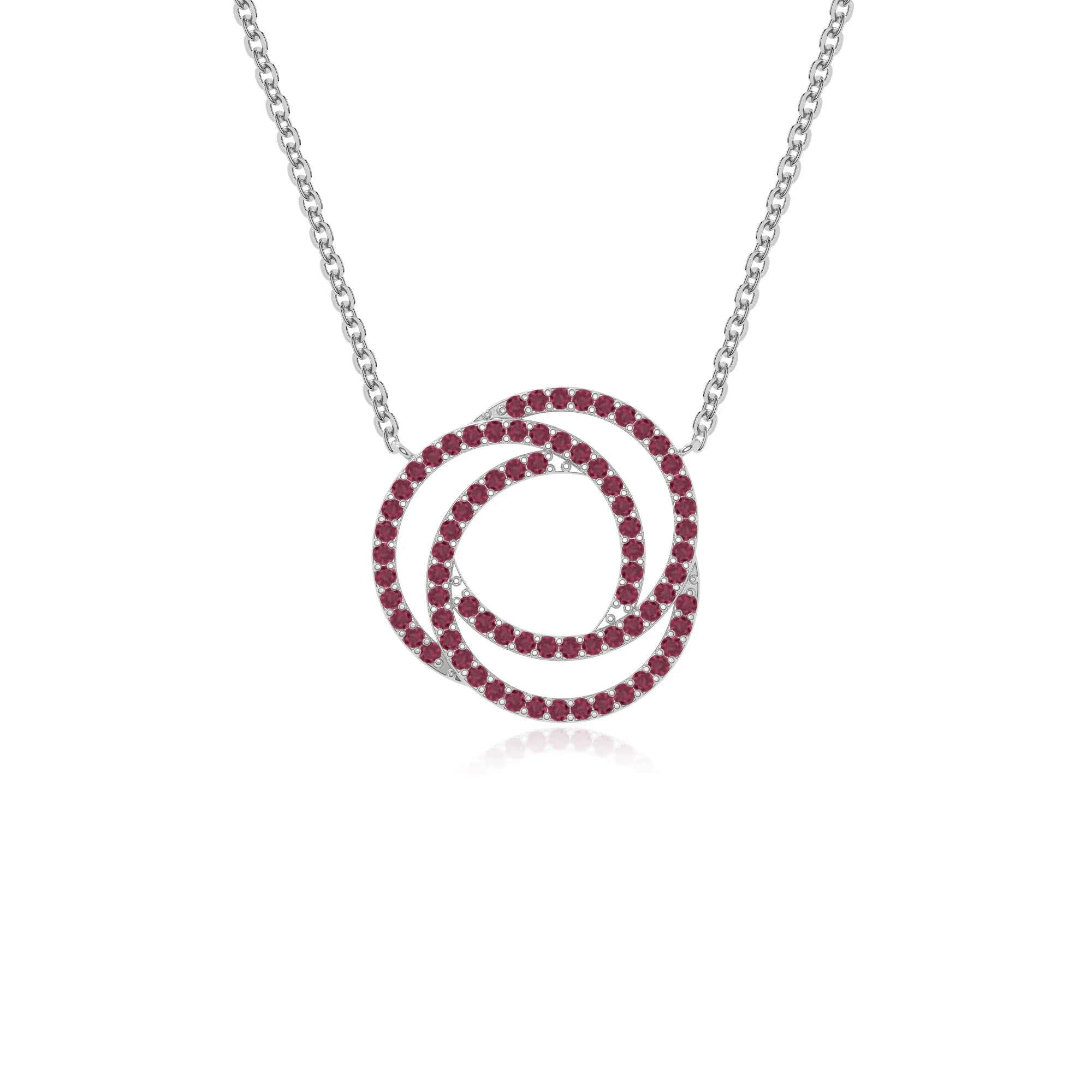 natural ruby infinity love knot necklaces in sterling silver 