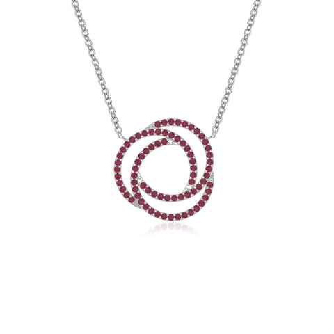 natural ruby infinity love knot necklaces in sterling silver 