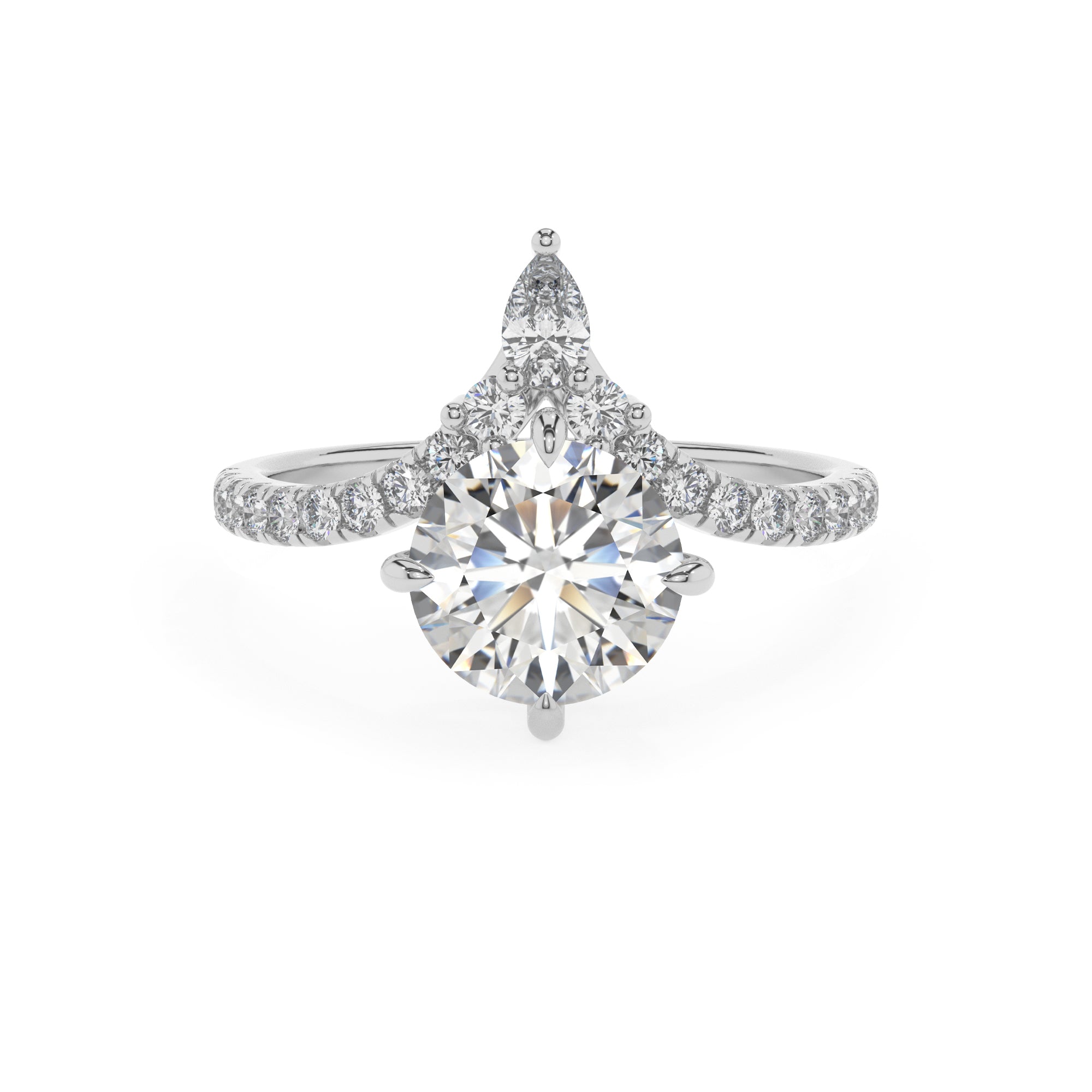 lab-grown moissanite round solitaire engagement ring