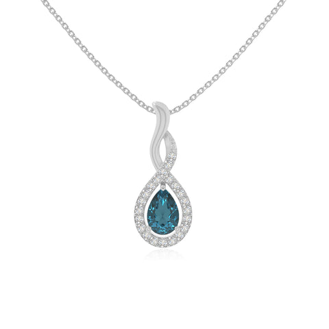 natural london-blue-topaz infinity necklaces in sterling silver 