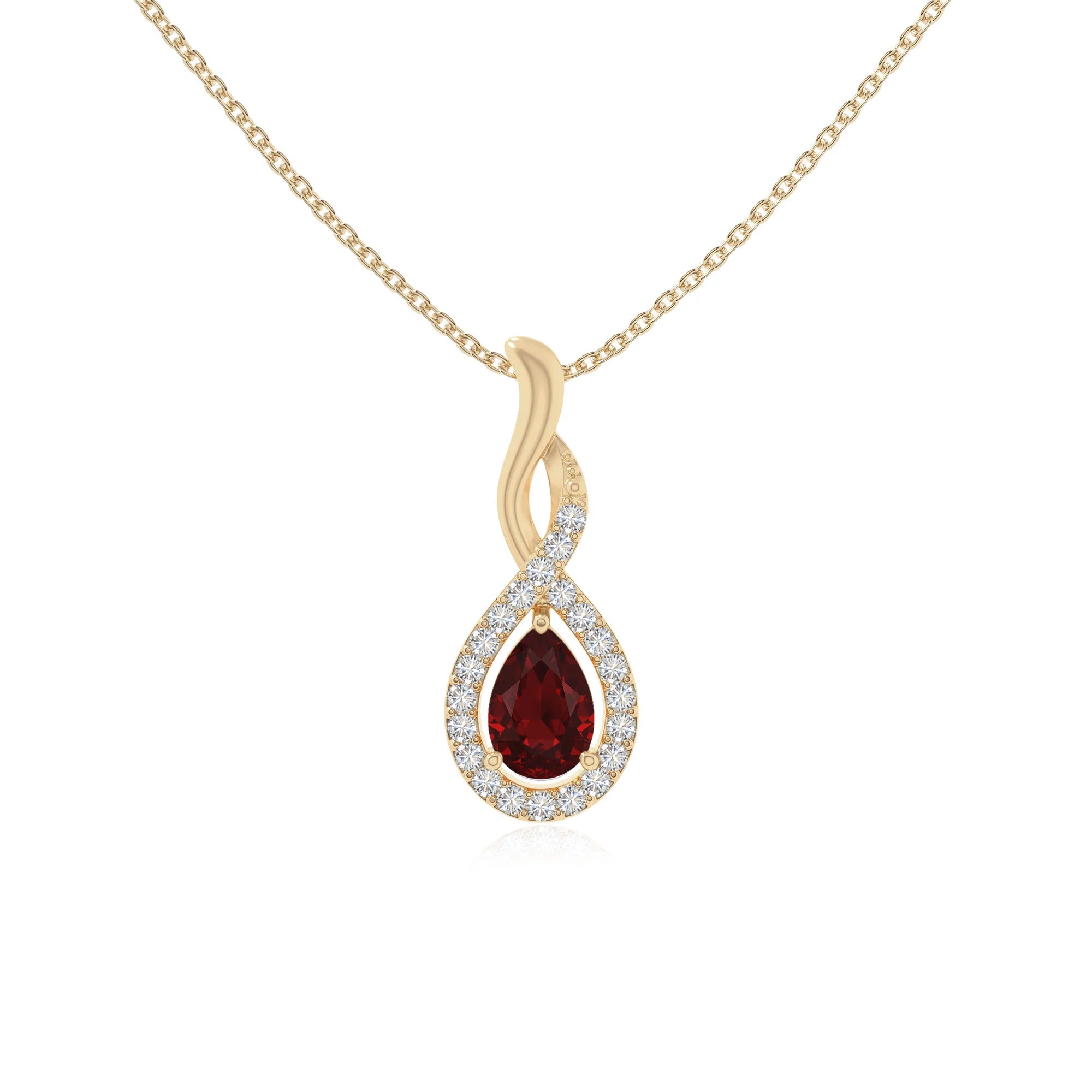 natural garnet infinity necklaces in yellow gold vermeil 