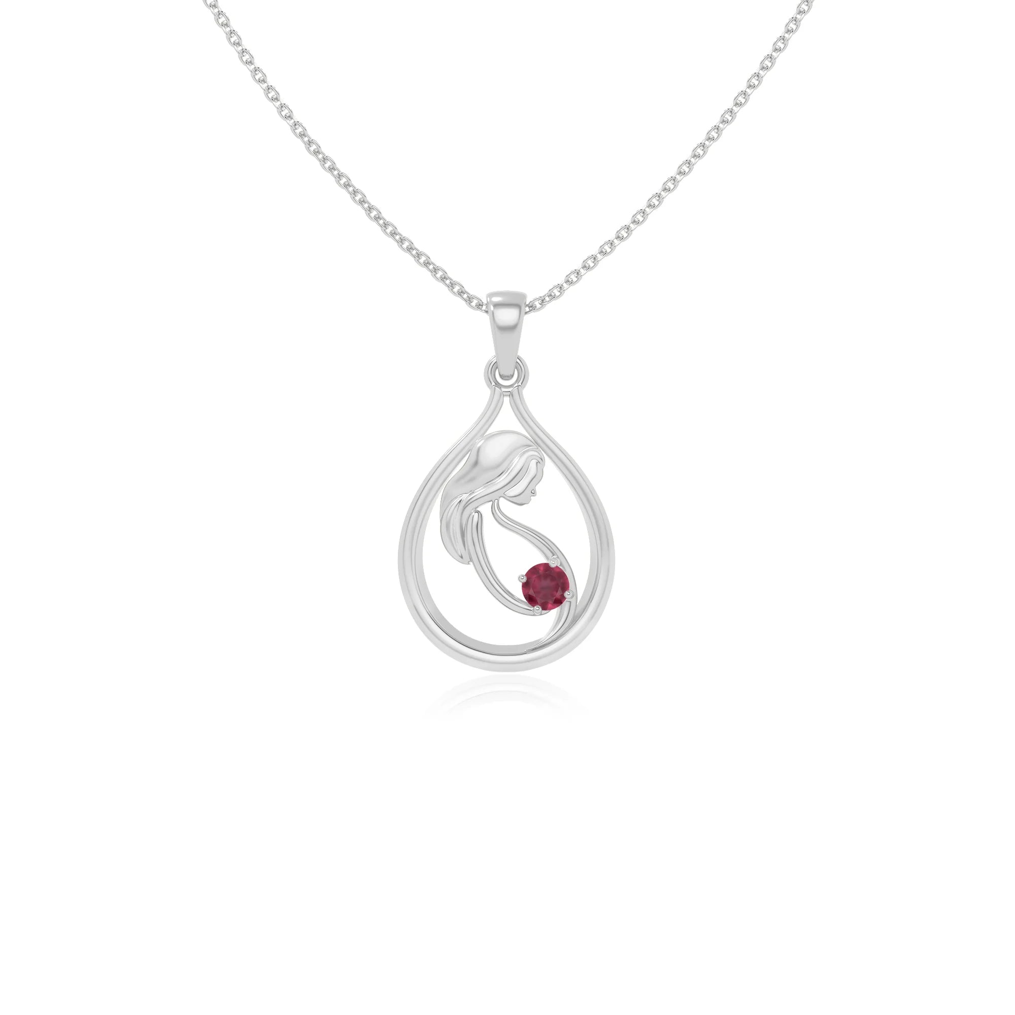 natural ruby mom to be necklaces in sterling silver 