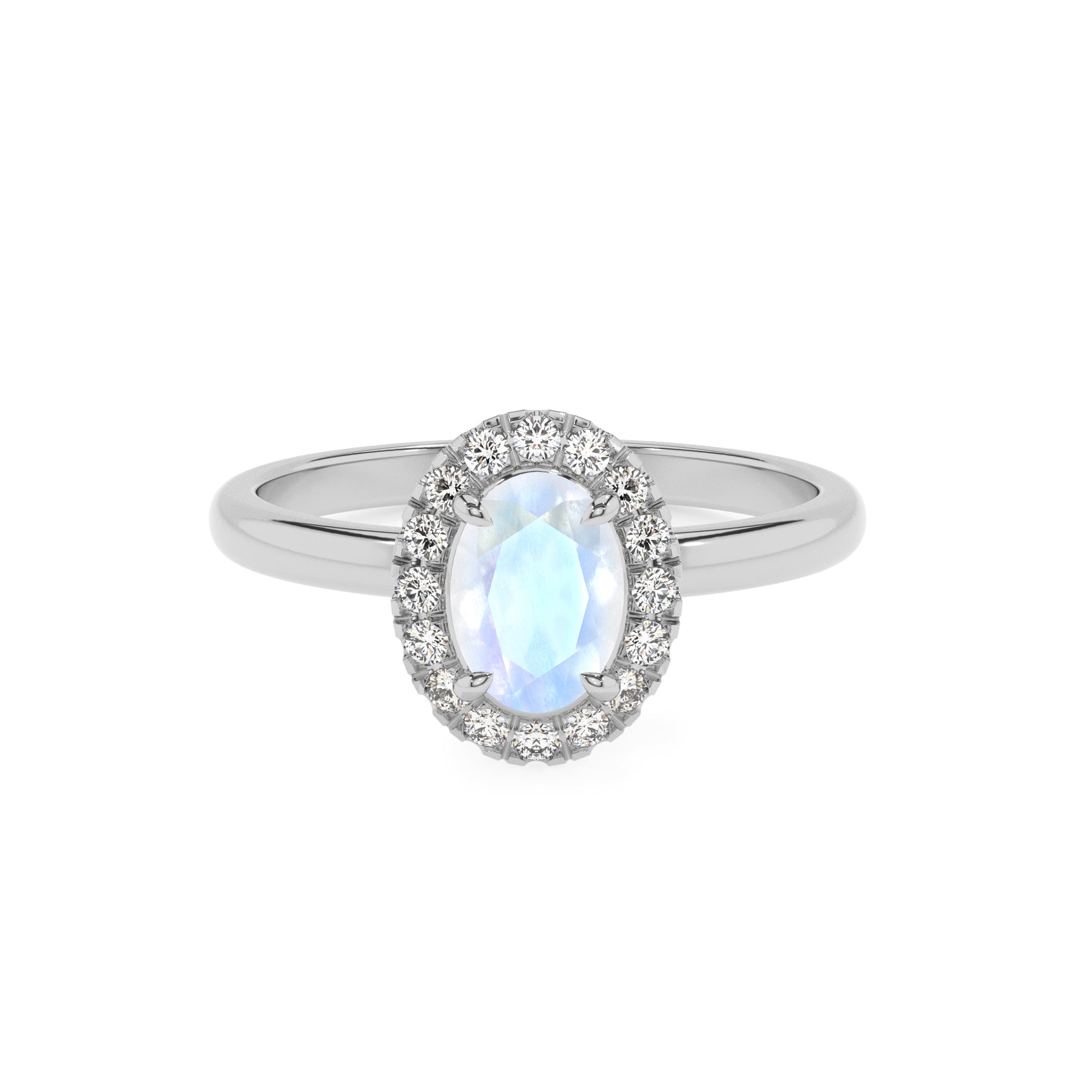 natural rainbow-moonstone oval halo solitaire engagement ring