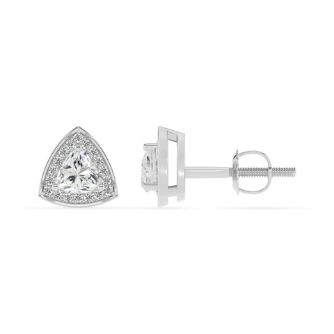 lab grown moissanite trillion stud earrings with moissanite 