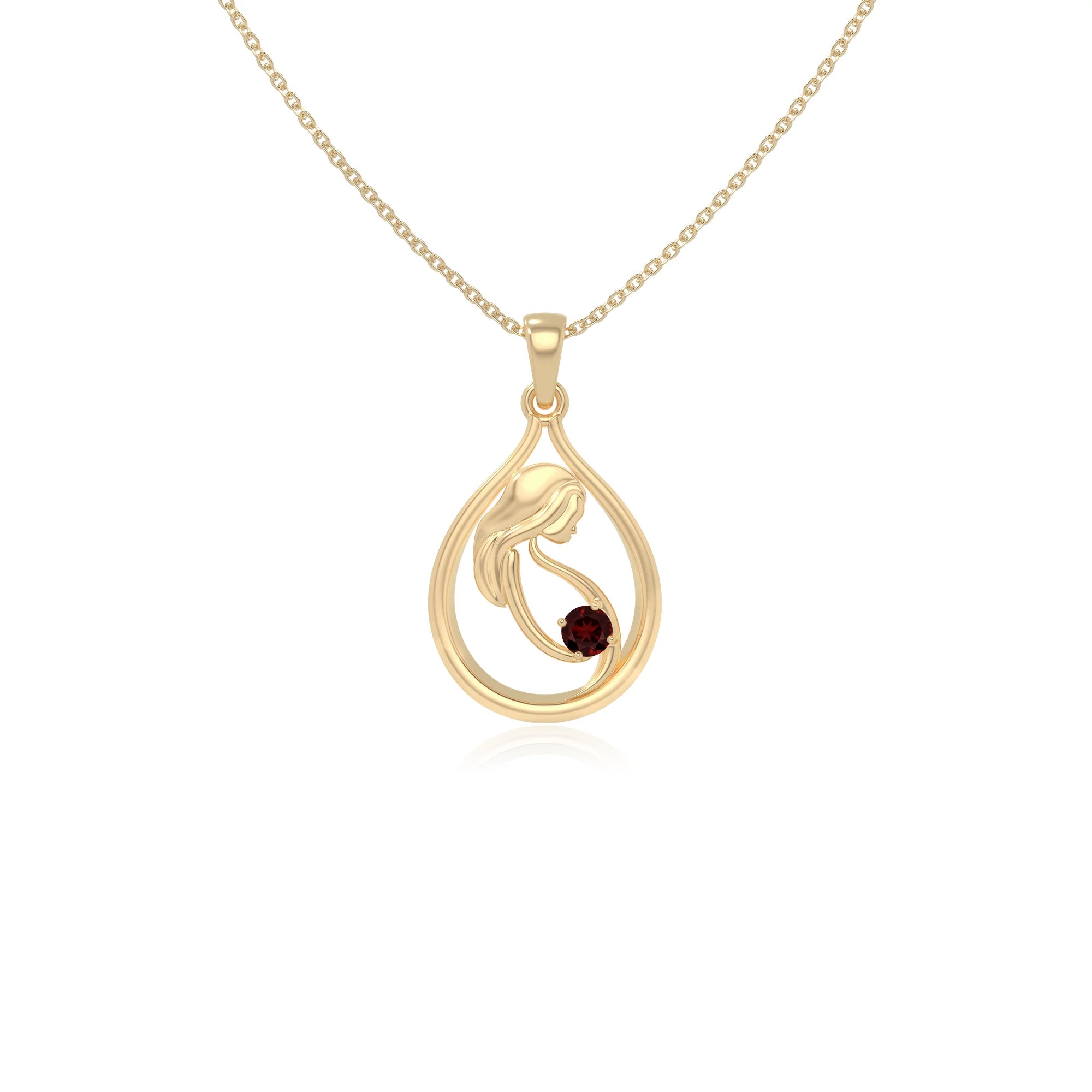 natural garnet mom to be necklaces in yellow gold vermeil 