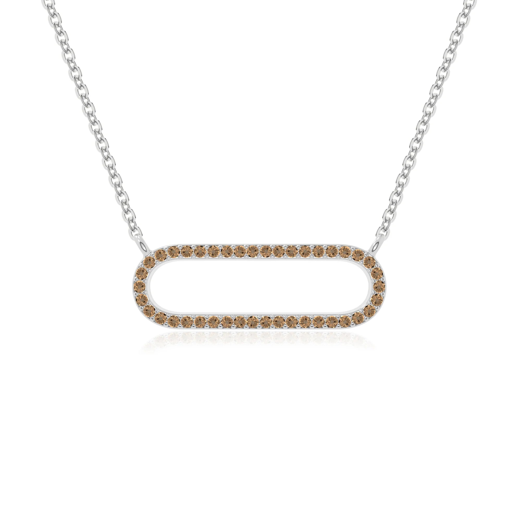 natural citrine oval paperclip necklaces in sterling silver 