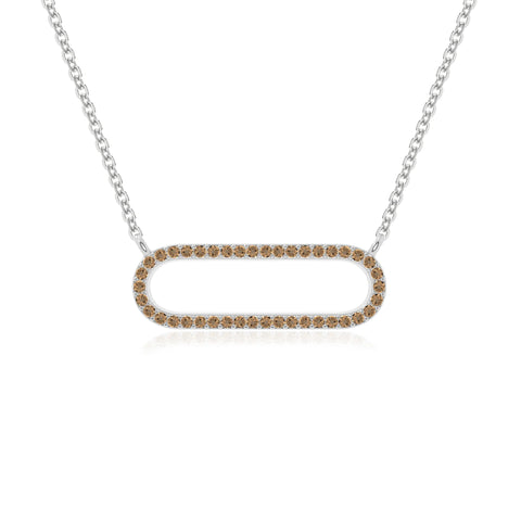 natural citrine oval paperclip necklaces in sterling silver 