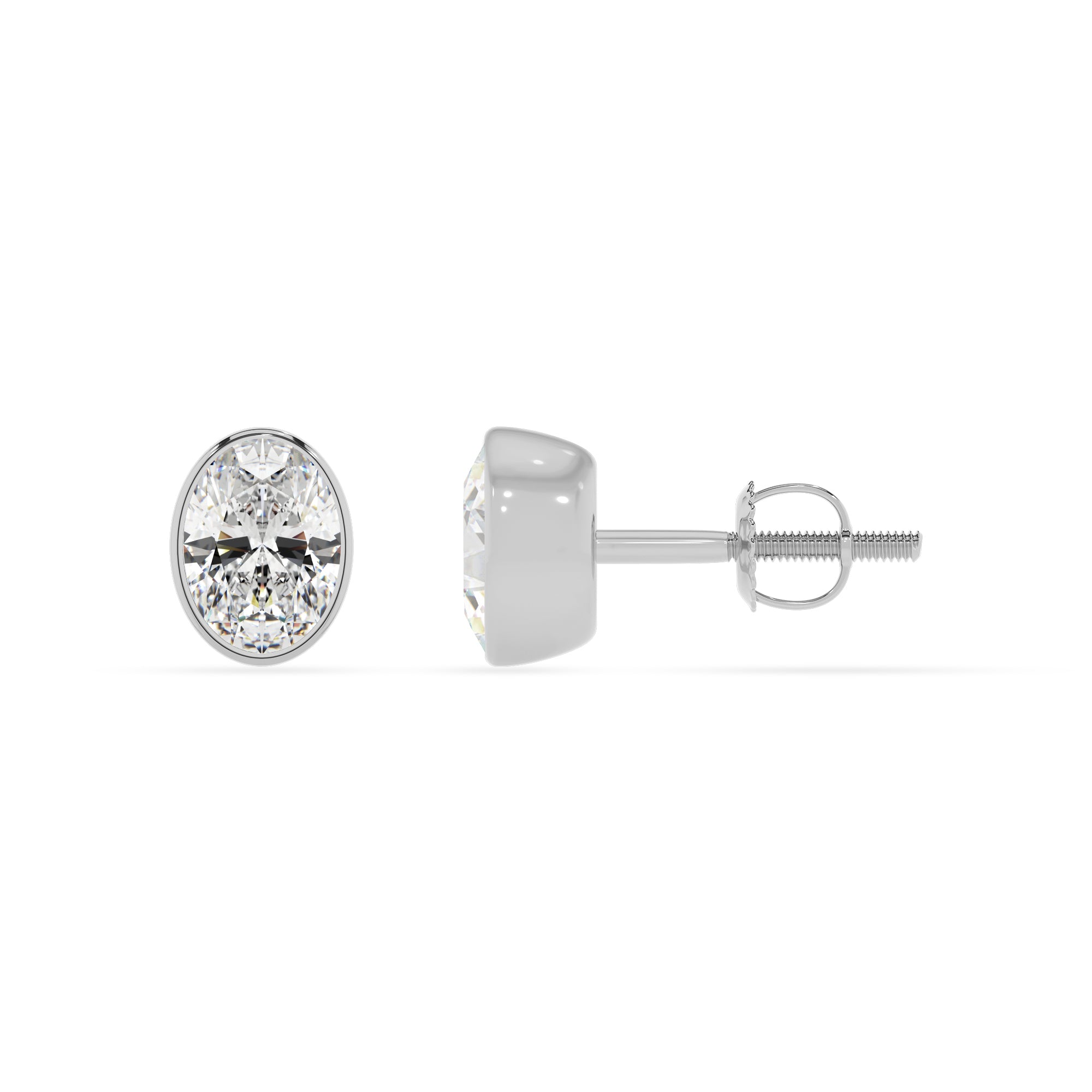 lab grown moissanite oval stud earrings 