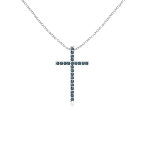 natural london-blue-topaz cross necklaces in sterling silver 