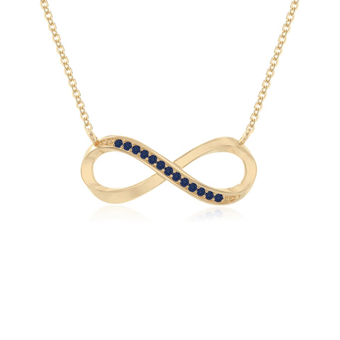 natural blue-sapphire infinity necklaces in yellow gold vermeil 