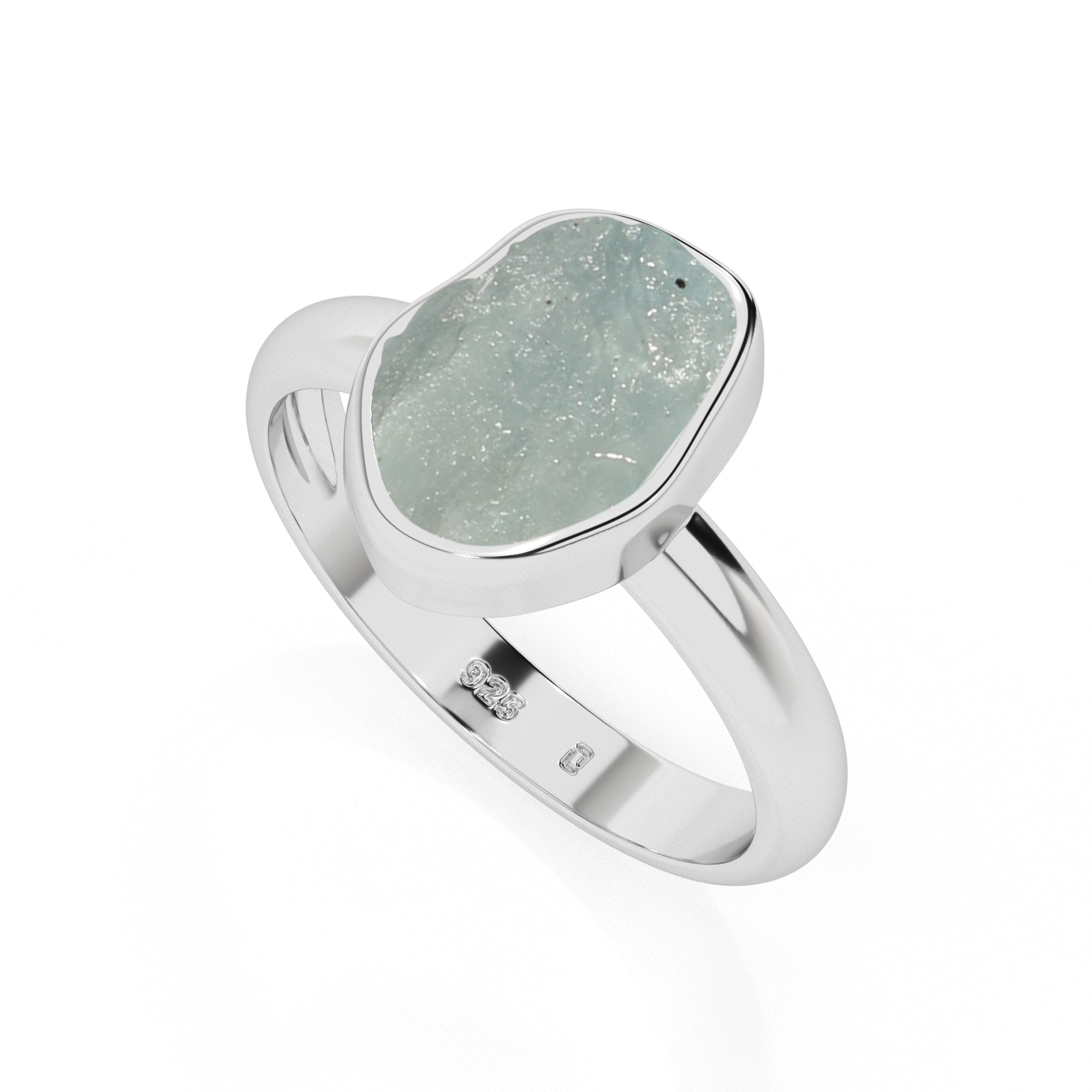 fluorite rough shape stackable bezel-set ring