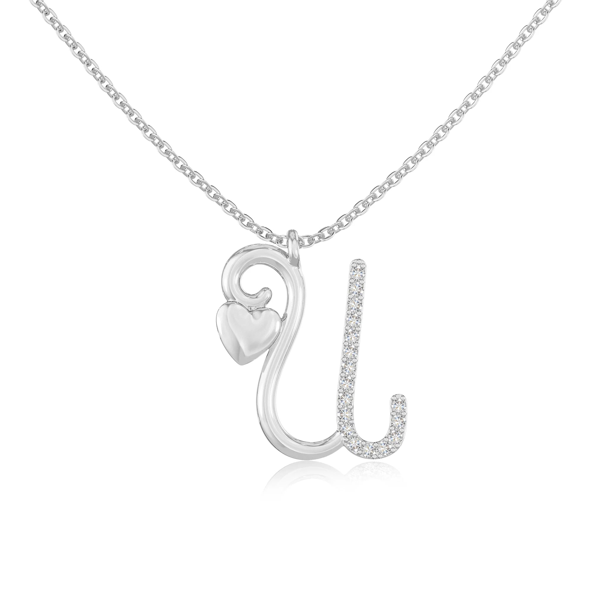 moissanite Initials necklaces in sterling silver 