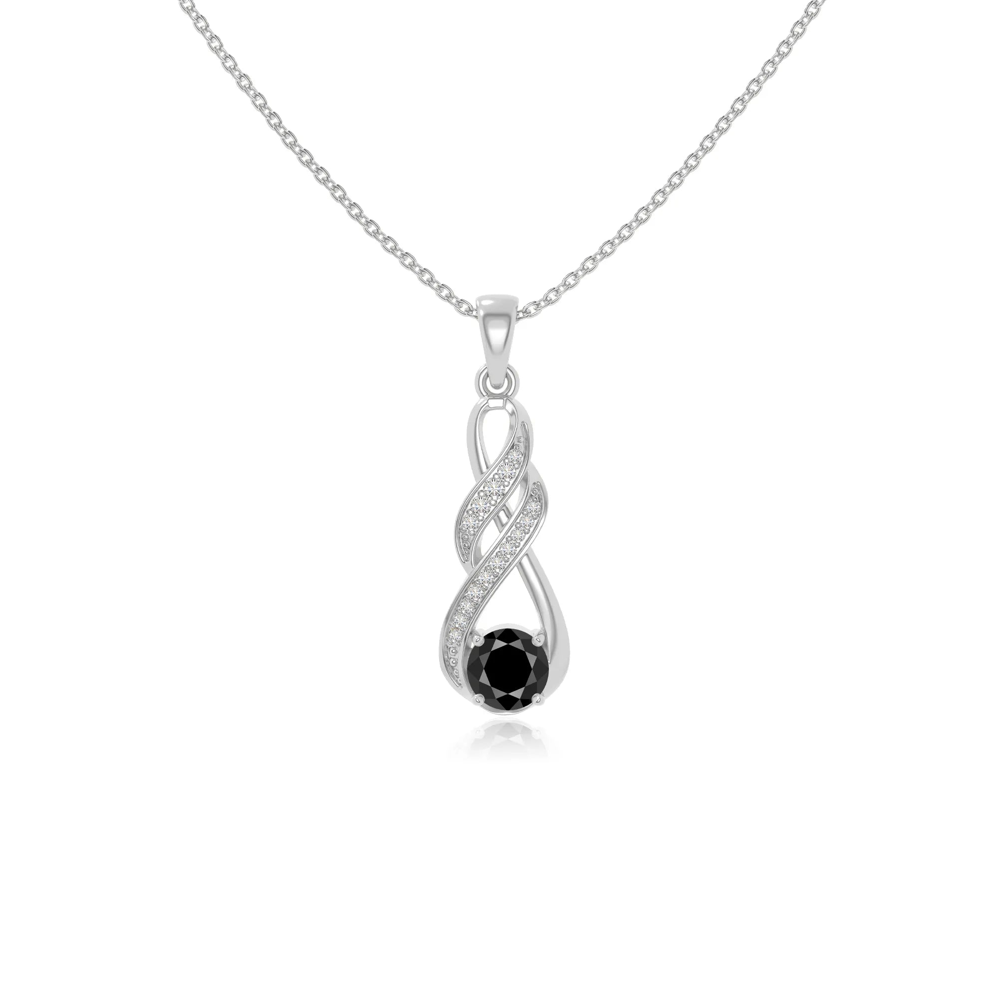 natural black-onyx infinity necklaces in sterling silver 