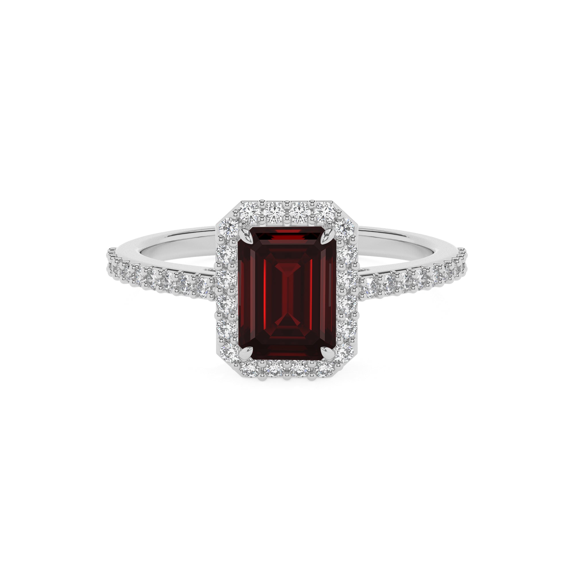 natural garnet garnet half eterity halo solitaire engagement ring