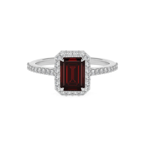 natural garnet garnet half eterity halo solitaire engagement ring